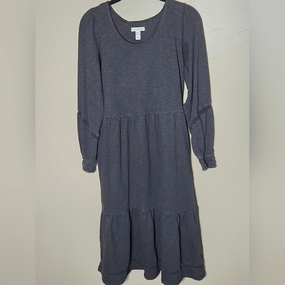 Canyon Retreat Tiered Minimalist Quiet Luxury Peasant Midi/Maxi Dress, Small - Picture 1 of 4